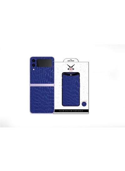 Buy OZO Luxury Skin Blue Leather Snack  For Samsung Galaxy Z Flip 4 in Egypt