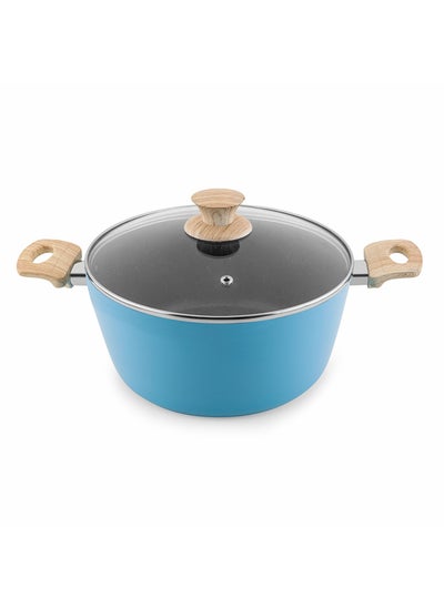 Buy Ucook Culinara Granite Cooking Pot 26cm+Lid -blue in UAE