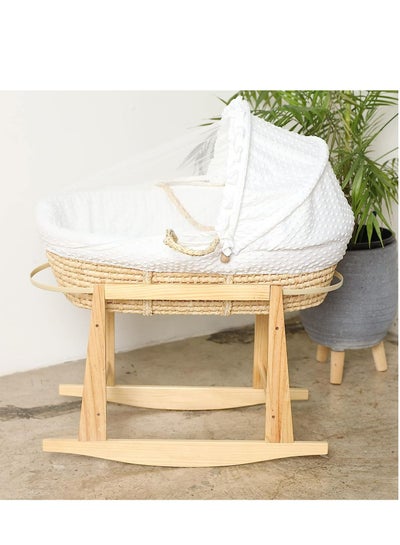 Buy Moses Basket  And White Rocking Stand Baby Bed in Saudi Arabia