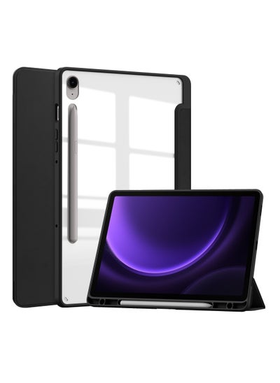 Buy Tablet Case for Samsung Galaxy Tab S9 FE 10.9 inch Clear Transparent Hard PC Back Protective Tri-Fold Stand Slim Tablet Cover with Pencil Holder Auto Wake/Sleep in Saudi Arabia