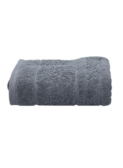 Buy Jacquard Bath Towel Dark Grey 70 x 140 cm CN JE70X140-DBLUE in Saudi Arabia