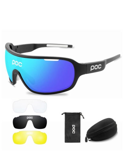 Buy 4 Lens Cycling Sunglasses Outdoor Eyewear Men Women Cycling Glasses in UAE