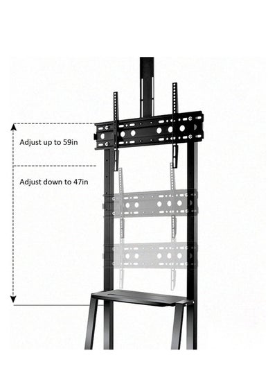 Buy Mobile TV Stands Cart on Wheels for 42 to 86 Inch LED Flat/Curved TVs, TV Stand with Height Adjustable Shelves, Rolling Floor TV Cart, Holds Up to 220 lbs, Conference Commercial Home in UAE