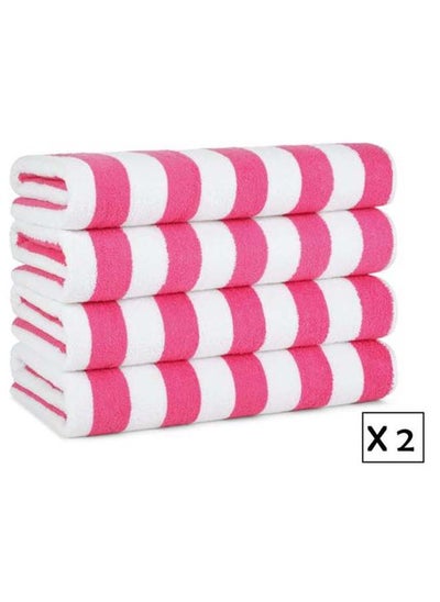 Buy Signoola 2 Kids Beach towels 50 x 100 cm Rose Stripes, 100% cotton. in Egypt