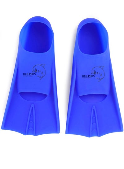 Buy Silicone Swim Training Short Fins Size S (33-35), Blue in Egypt