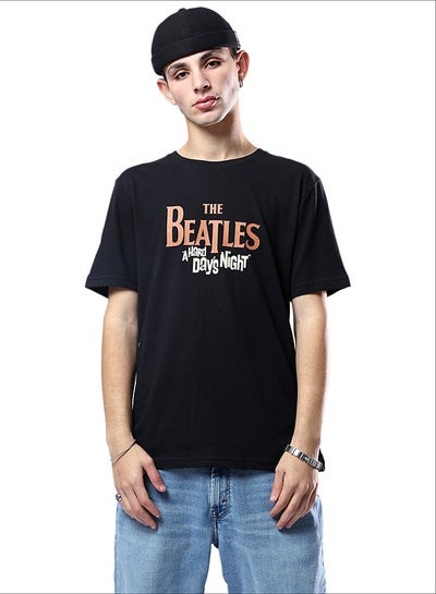 Buy "The Beatles" Short Sleeves Slip on Black Tee in Egypt