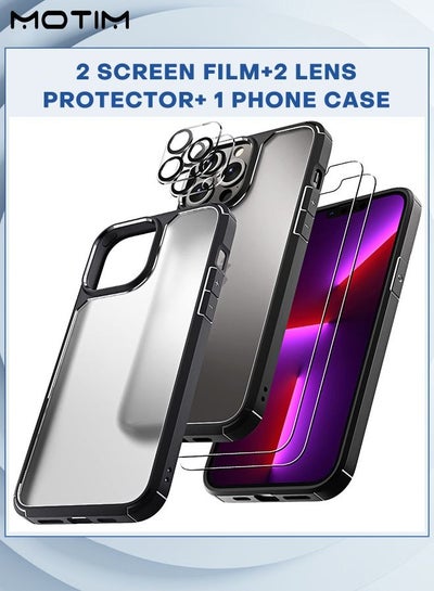 اشتري 5 in 1 Phone Case Compatible for iPhone 14/14 Plus Military-Grade Drop Protection Shockproof Slim Phone Case +2 Front Film +2 Screen Film في الامارات