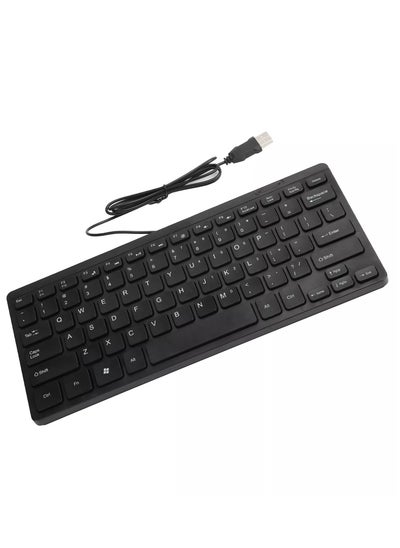 Buy K1000 Mini Wired Keyboard 78 Keys suitibal for all laptops and pc computers Lightweight body, convenient to carry in your journey black in Egypt