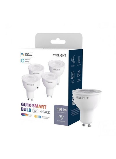 اشتري Yeelight GU10 Smart Bulb W1 4-pack | Multiple color | Wifi Support | Adjustable color temperature | 350 lm في الامارات