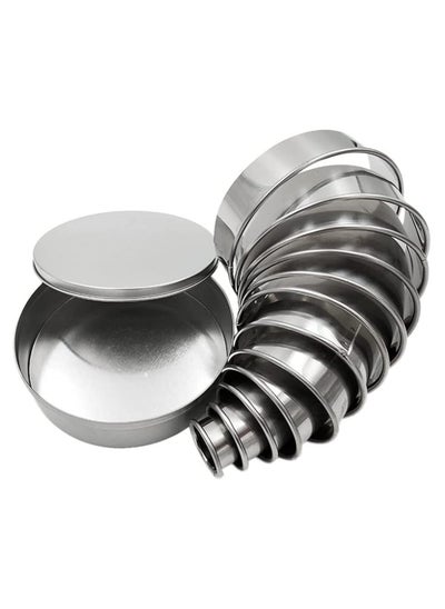 Buy Round Cookie Biscuit Cutter Set 12 Circle Pastry Donut Doughnut Cutter Set Round Cookie Cutters Circle Baking Metal Ring Molds in Saudi Arabia