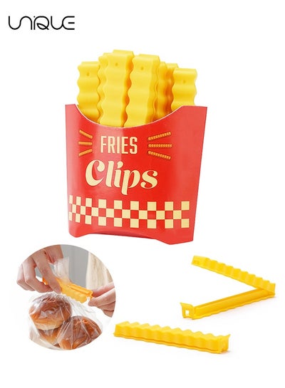 Buy 12 Pcs French Fries Shaped Fun Bag Clips, Bag Clips for Food Storage, Plastic Heavy Duty Air Tight Seal Grip, Seal Opened Food Packages, Kitchen Accessories, Tightly Seals Chip in UAE