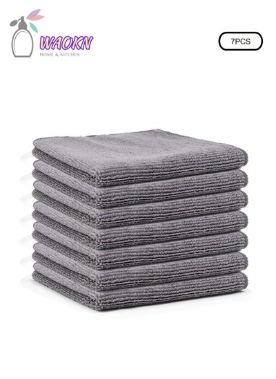 Buy Seven Pieces Of Towel, Solid Color Microfiber Not Easy To Drop Hair Rag, Can Be Used For Kitchen Cleaning, Home Cleaning, Car Cleaning in Saudi Arabia