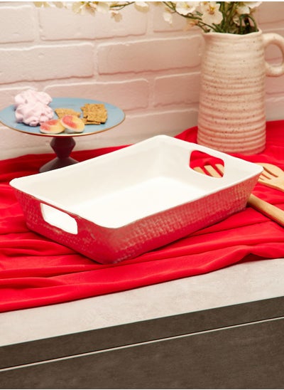 Buy Platter Rect W Hol Hdls 31X22 H7 in UAE