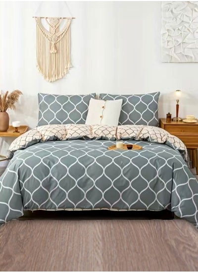 Buy Single Size 4 Pieces Bedding Set without Filler, Geometric Design in UAE