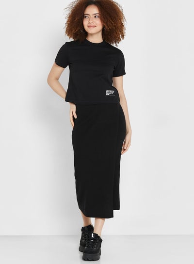 Buy High Waist Wrap Mini Skirt in UAE