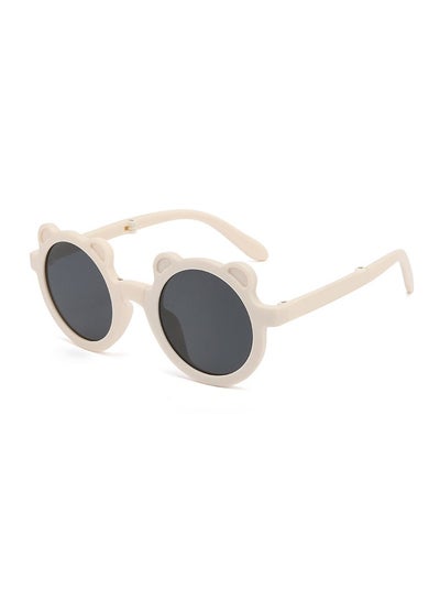 اشتري Summer round frame UV protection children's sunglasses Beige White في السعودية