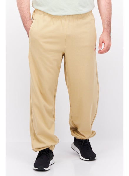 Buy Men Regular Fit Brand Logo Sweatpants, Tan in UAE