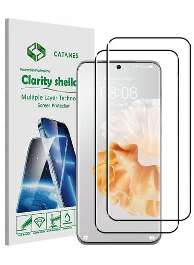 Buy 2 Pack For Huawei P60 Pro Tempered Glass Screen Protector With Easy Installation Tray Anti Scratch Bubble Free in UAE