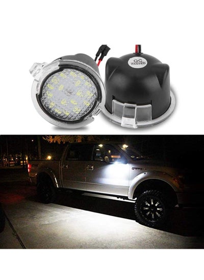 اشتري مصباح LED جانبي تحت المرآة لسيارة Ford F-150 Expedition Explorer Edge Flex Fusion Taurus X Lincoln Mercury مرآة مصباح إشارة مؤشر مقاوم للماء ملحقات استبدال مشرقة قطعتين باللون الأبيض في الامارات