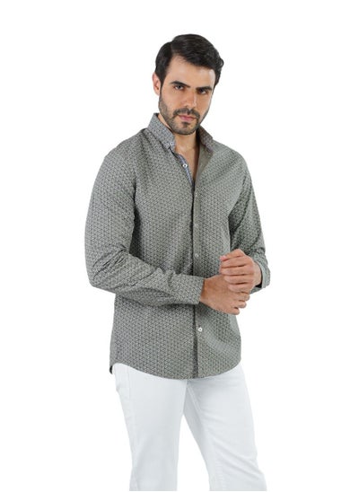 Buy Men's Shirt- cotton - Color Caffee in Egypt