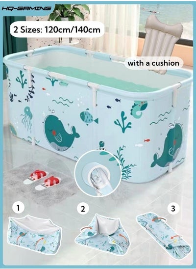 Buy Portable Bathtub, Foldable Bath Tub, Separate Family Bathroom SPA Tub, Therapy Tub for Shower Stall Bathroom Fold Up Soaking Hot SPA Bathtub Hot Bathtub, Ice Bath Tub (120cm/140cm) in Saudi Arabia