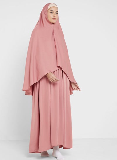 Buy Prayer Dress With Puff Sleeve Detail in UAE