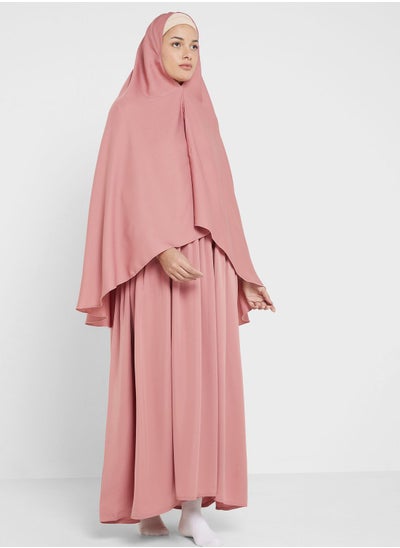 Buy Prayer Dress With Puff Sleeve Detail in UAE