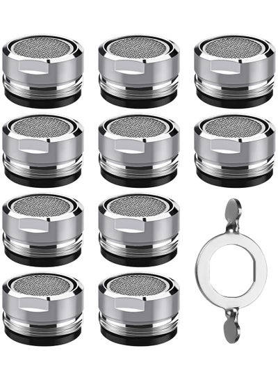 Buy Faucet Aerator, 10PCS Bathroom Sink Aerator 13.3Inch 1.2 cm Male Threads Kitchen Faucet Filter with Brass Shell, Faucet Attachment Bubbler Replacement Parts with Gasket for Kitchen Bathroom (Silver) in Saudi Arabia