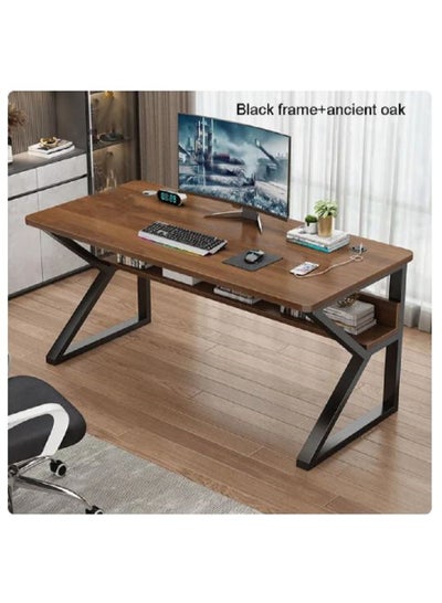 Buy Gaming desk and computer desk study desk modern home desk for work writing study gaming suitable for bedroom with internalstorageshelf in Saudi Arabia