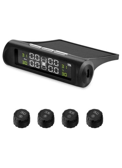 Buy Car TPMS Solar Wireless Tire Pressure Alarm Sensor energy Display in UAE