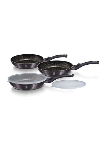 اشتري Aluminium 5 Pieces Frypan Set with Detachable Handle, Metallic Line Carbon Pro Edition, Grey, Hungary في الامارات