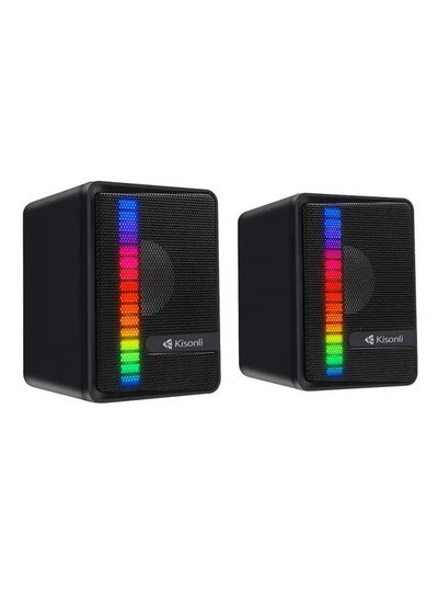 Buy KISONLI X14 USB + AUX 3.5MM Speaker RGB Speaker for Computer, LAPTOP 3 WATT PER SPEAKER  WITH MODERN ERGONOMIC DESIGN PERFECT FOR YOUR COMPUTER  SETUP in Egypt