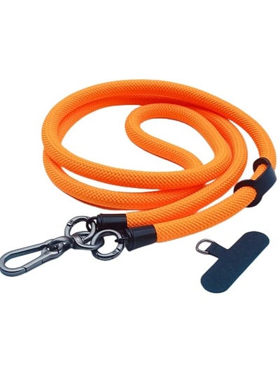 Buy Showday Cell Phone Lanyard, Soft Nylon Crossbody Thick Rope Universal Adjustable Detachable Phone Lanyard, Phone Strap, with Phone Lanyard Patch (Orange-1pcs) in Egypt