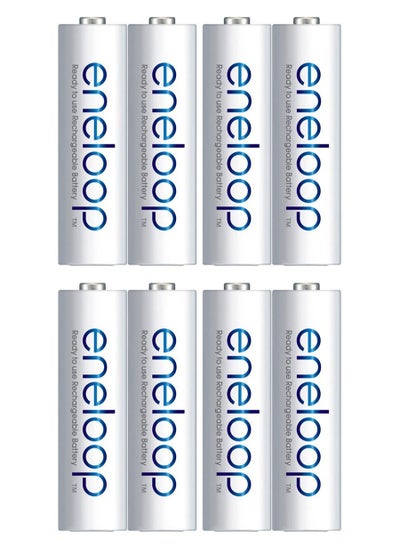 Buy Eneloop AA Rechargeable Batteries White Pack of 8 Made in Japan in Saudi Arabia