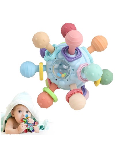 اشتري Baby Teething Toys, Baby Teething Toys for 0 3 6 9 12 Month Boys Girls, Newborn Infant Toys Rattle Baby Teether Chew Sensory Toys, Baby Shower Gifts for One Year Old في السعودية