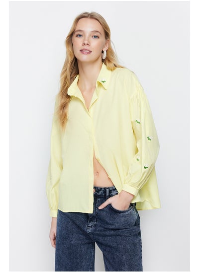 Buy Yellow Embroidered Cotton Woven Shirt TWOAW23GO00081 in Egypt