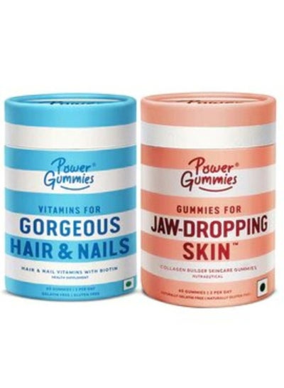 Buy Shine and glow power pack - GORGEOUS HAIR NAILS and JAW-DROPPING SKIN GUMMIES in UAE