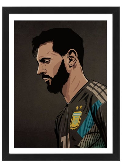 Buy Lionel Messi Argentina World Cup Poster with Frame 30x40cm in UAE