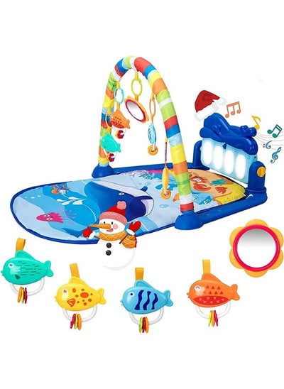 اشتري Baby Play Mat Baby Gym, Kick and Play Piano Tummy Time Baby Activity Gym Mat with 5 Infant Learning Sensory Baby Toys, Music and Lights Boy & Girl Gifts for Newborn Baby 0 to 3 6 9 12 Months في السعودية