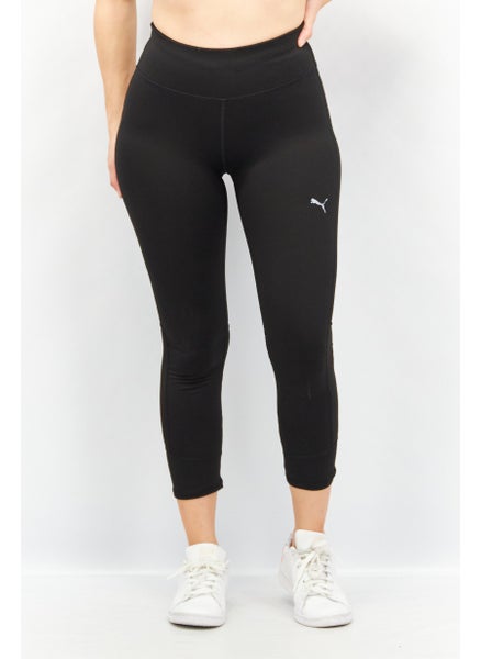 Buy Women Sportswear Fit 3/4 Lenght Brand Logo Training Leggings, Black in UAE