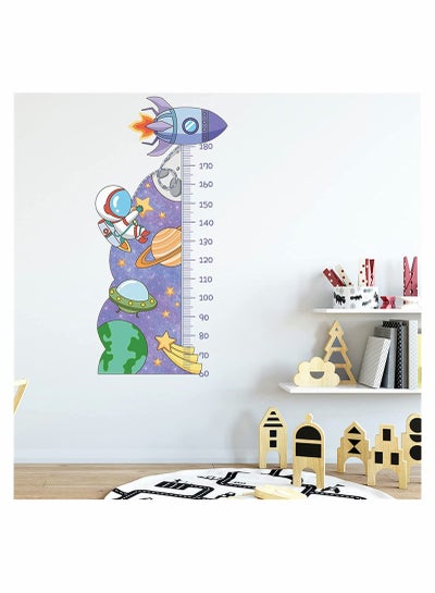 اشتري Kids Height Growth Chart Wall Stickers Outer Space Decals Astronaut Measuring Ruler Wallpaper Peel and Stick for Living Room Bedroom Decor في السعودية
