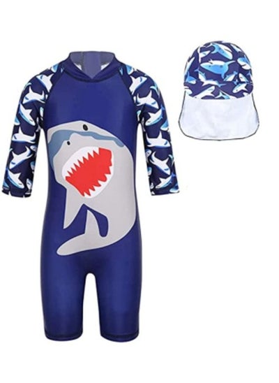 اشتري Boys Swimsuit Set with Cap,Sun Protection Cartoon Animals Shape Swimwear Kids Swimming Costume في الامارات