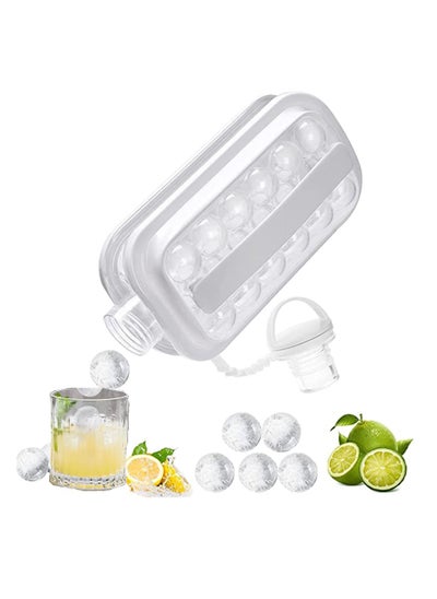 اشتري Portable Ice Hockey Maker, 2 in 1 Ice Cube Tray with 17 Grid Cooling Popsicle/Cube Molds for Coffee, Milk, Tea, Juice في الامارات