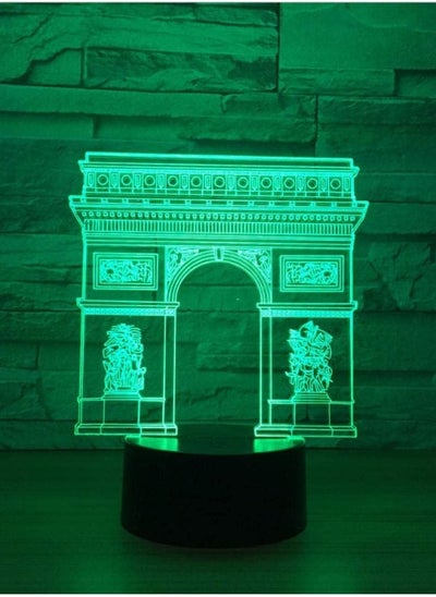 اشتري Multicolour Night Light France Arc De Triomphe Gate Building LED 3D Night Light LED Colorful Night Light Rgb Lamp Sleeping Lighting Child Kids Toy Gifts في الامارات