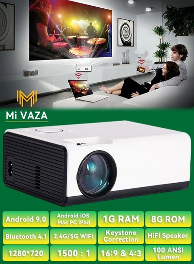 Buy Portable Projector Wifi Android Full HD Led 1080p 4000 Lumens in UAE