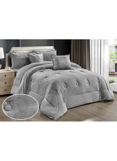 Buy Single winter comforter set, two-side system, velvet face and soft fur side, 4-piece system, medium filling, excellent quality and practical, 170 * 220 cm in Saudi Arabia