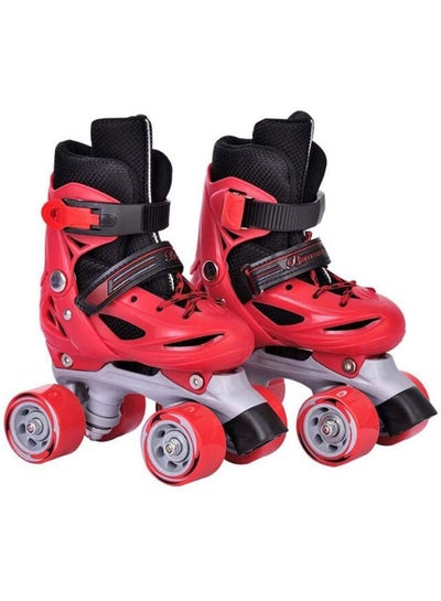 Buy Roller Skates Shoes Double Rows 4 Wheels with Adjustable Size AREA for Boys And Girls (Red M(35-38)) in UAE