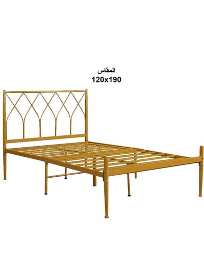 Buy Bed Frame with Antique Headboard Metal Bed Base 120*190 CM in Saudi Arabia