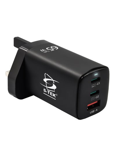 Buy S-TEK 65W USB C Charger | GaN 3-Port Compact Fast PPS Wall Charger, For MacBook Pro/Air, Pixelbook, iPad Pro, iPhone 15/14/Pro, Galaxy S23/S22, Note20, Pixel, Apple Watch in UAE
