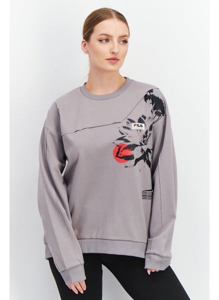 Buy Women Oversized Fit Long Sleeve Tekija Sweatshirt, Gull in UAE